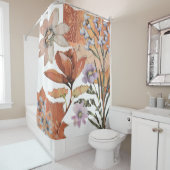 Terracotta Wildblume Rustikales Boho Badezimmer De Duschvorhang (Beispiel)