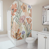 Terracotta Wildblume Rustikales Boho Badezimmer De Duschvorhang (Beispiel)