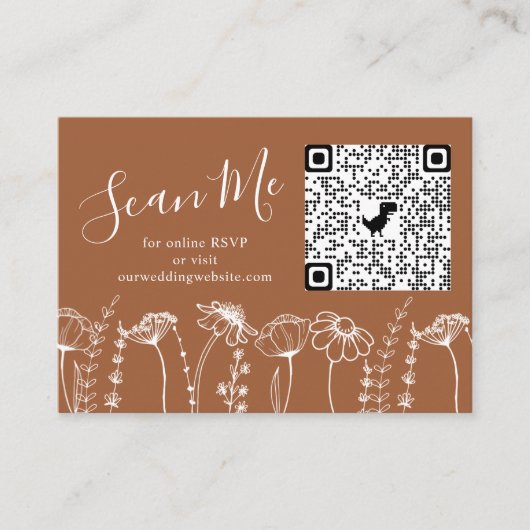 Terracotta Wildblume Sketch Online UAWG QR Code Begleitkarte (Vorderseite)
