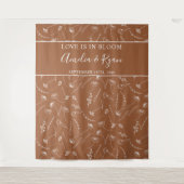 Terracotta Wildblume Sketch Wedding Background Wandteppich (Vorderseite)