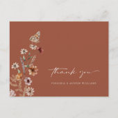 Terracotta Wildblume Vielen Dank Postkarte (Vorderseite)