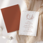 Terracotta Wildblume Wappen Monogram Wedding Einladung<br><div class="desc">Elegantes boho terracotta Wildblume Wappen & Monogramm Hochzeitseinladung.</div>