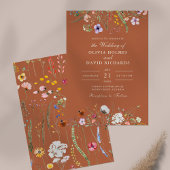 Terracotta Wildblume Wasserfarben Einladung