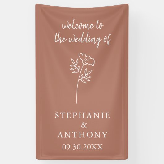 Terracotta Wildblume Wedding Banner (Vertikal)