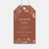 Terracotta Wildblume Wedding Gift Tags Geschenkanhänger (Vorderseite)