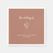 Terracotta Wildblume Wedding Napkins