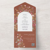 Terracotta-Wildblumen - Einladung zur Hochzeit (Innen Boden)