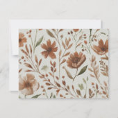Terracotta-Wildblumen für Wasserfarben Skript Mitteilungskarte (Rückseite)
