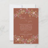 Terracotta Wildblumen Hochzeit Dankeschön Karten (Vorderseite)