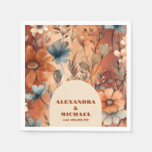 Terracotta Wildblumen Hochzeit Serviette (Vorderseite)