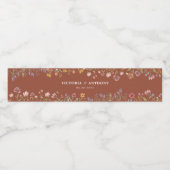 Terracotta-Wildblumen Hochzeiten von Wasserflasche Wasserflaschenetikett (Einzelnes Label)