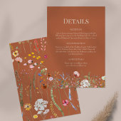 Terracotta-Wildblumen Hochzeitskarte Einladung
