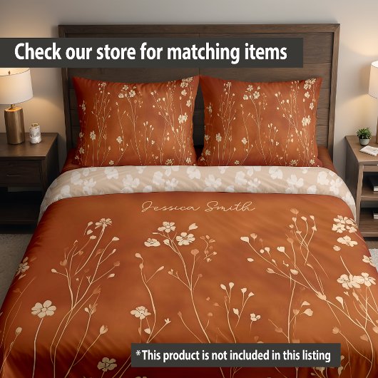 Terracotta-Wildblumen Kissenbezug