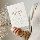 Terracotta Wildflower Baby Shower All-in-One Einladung