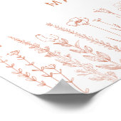 Terracotta Wildflower Baby Shower Welcome Sign Poster (Ecke)