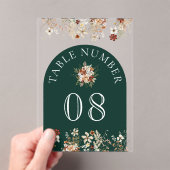 Terracotta Wildflower Emerald Acrylic Table Number Acryleinladungen (Insitu (Handheld))