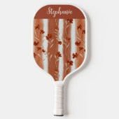 Terracotta Wildflower Mongram Name Boho Pattern Pickleball Schläger (Rückseite)
