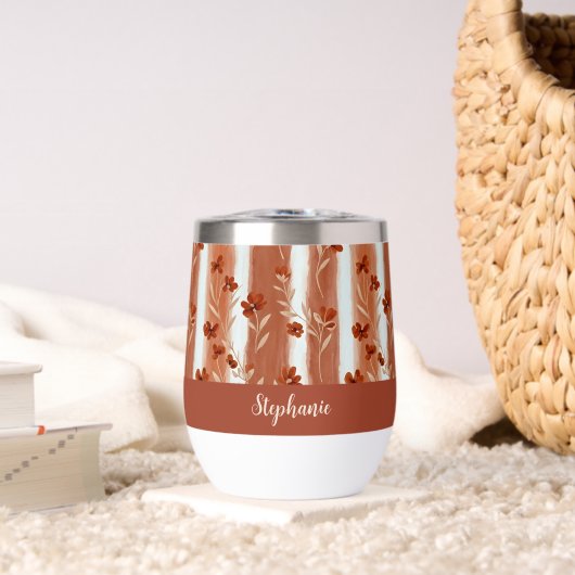 Terracotta Wildflower Monogram Boho (Wohnzimmer (gedreht))