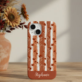 Terracotta Wildflower Monogram Boho  Case-Mate iPhone Hülle