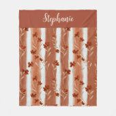 Terracotta Wildflower Monogram  Fleecedecke (Vorderseite)