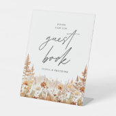 Terracotta Wildflower Mountain Guest Book Wedding Sockelschild (Vorderseite)