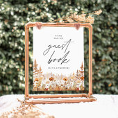 Terracotta Wildflower Mountain Guest Book Wedding Sockelschild