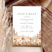 Terracotta Wildflower Mountain Photo Back Wedding Save The Date