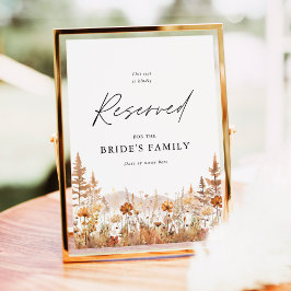 Terracotta Wildflower Mountain Reserved Seat Sign Poster