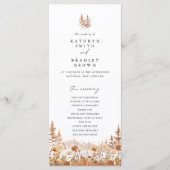 Terracotta Wildflower Mountain Wedding Ceremony Programm (Vorderseite)