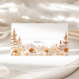Terracotta Wildflower Mountain Wedding Place Card Platzkarte