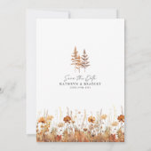 Terracotta Wildflower Mountain Wedding Save The Date (Rückseite)