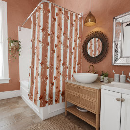 Terracotta Wildflower Stripe Duschvorhang