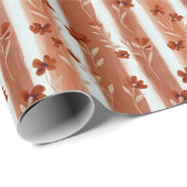 Terracotta Wildflower Stripe Geschenkpapier (Rolleneckpunkt)