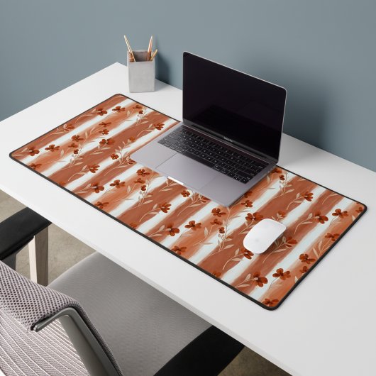 Terracotta Wildflower Stripe Office Laptop Schreibtischunterlage