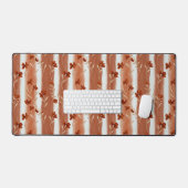 Terracotta Wildflower Stripe Office Laptop Schreibtischunterlage (Tastatur & Maus)