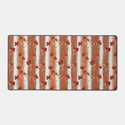 Terracotta Wildflower Stripe Office Laptop Schreibtischunterlage (Vorderseite)
