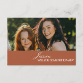 Terracotta Will You Be My Bridesmaid Proposal Card Einladung (Vorderseite)