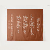 Terracotta Wine Love: Hochzeit und Foto im Hinterg Wandteppich (Vorderseite (Horizontal))