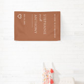 Terracotta with Heart Modern Wedding Banner (InSitu)