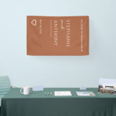 Terracotta with Heart Modern Wedding Banner (Messe)