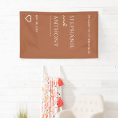 Terracotta with Heart Modern Wedding Banner (Insitu)