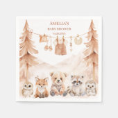 Terracotta Woodland Adventure Awaits Baby Shower Serviette (Vorderseite)
