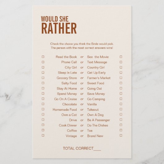 Terracotta würde sie eher Brautparty spielen (Vorderseite)