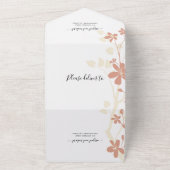 Terracotta Zweig mit Blume Initialen Hochzeit All In One Einladung (Außenbereich)