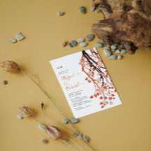 Terracotta Zweig mit Blume Initialen Hochzeit