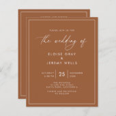 Terracottal Hochzeit Einladung (Vorne/Hinten)