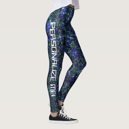 Terraform Garden Green Galaxy Glitzer CUSTOM Leggings (Rechts)