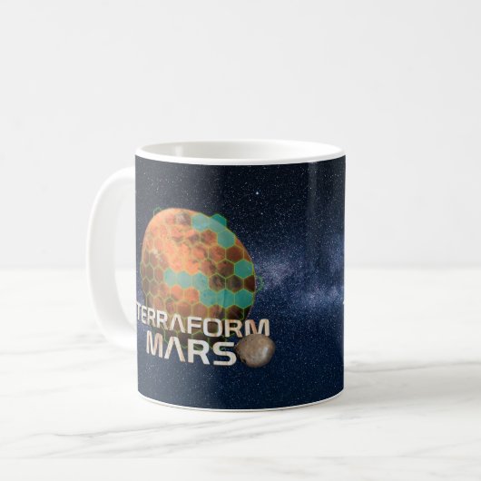 Terraforming Mars Hex Map Kaffeetasse (Vorderseite Links)