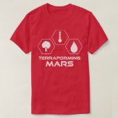 Terraforming Mars Weiße Symbole gestapelt T-Shirt (Design vorne)