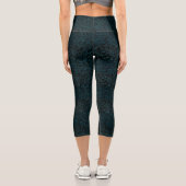 Terrain Pattern Blue 01bx4 Black BG Capri Leggings (Rückseite)